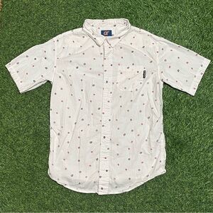 Odd Future Shirt Mens Small White Donut All Over Print Button Up OFWGKTA Hip Hop